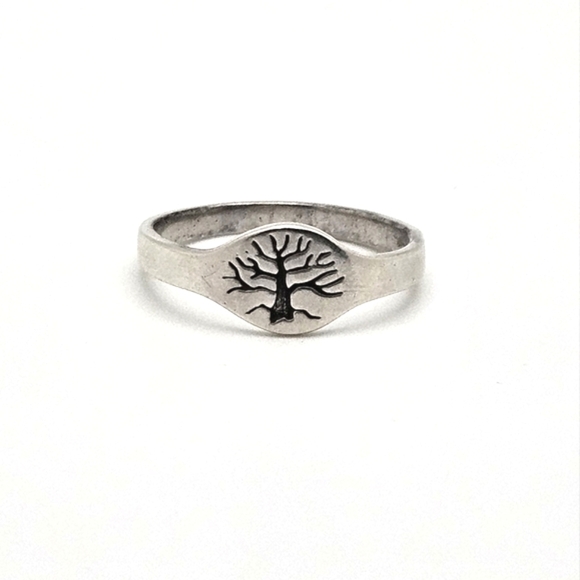 Vintage Jewelry - Tree of Life Ring 925 Sterling Silver Vintage Unisex
